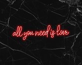 All You Need Is Love Red - NEON Verlichting - Neon Licht - GoodMoodLights - Led verlichting - Sfeerverlichting - Wandlamd - Hanglamp - Neon Lamp - HANGMODEL - Neon Sign