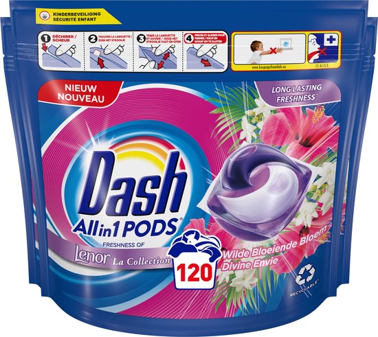 Dash Allin1 Pods Wilde Bloembloesem Wascapsules - Voordeelverpakking 3 x 40 Wasbeurten