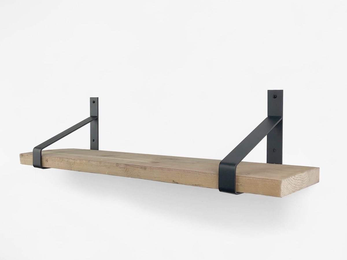 Etagère murale en bois échafaudage 60 x 20 cm avec supports d'étagères