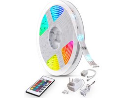 B.K.LICHT - LED Strip 10 meter - light strip - RGB LED verlichting - met afstandsbediening - dimbaar - gaming accesoires