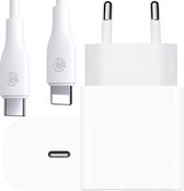 25W USB C Adapter + USB C Oplader Kabel - Geschikt voor Apple iPad en iPhone - Snellader USB-C - Snellader USB-C - 3 Meter