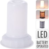 terras lamp - set van 2 stuks - sfeerverlichting - LED - met vlam effect - werkt op (AAA batterijen) - exclusief kaarshouder - warm wit - Led waxinelichtjes