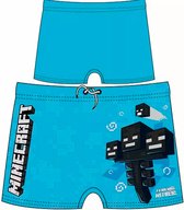 Minecraft zwembroek - lichtblauw - met creeper - Maat 134 / 9 jaar