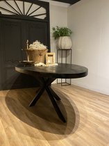 Eettafel ovaal - zwart mango hout - 180 cm