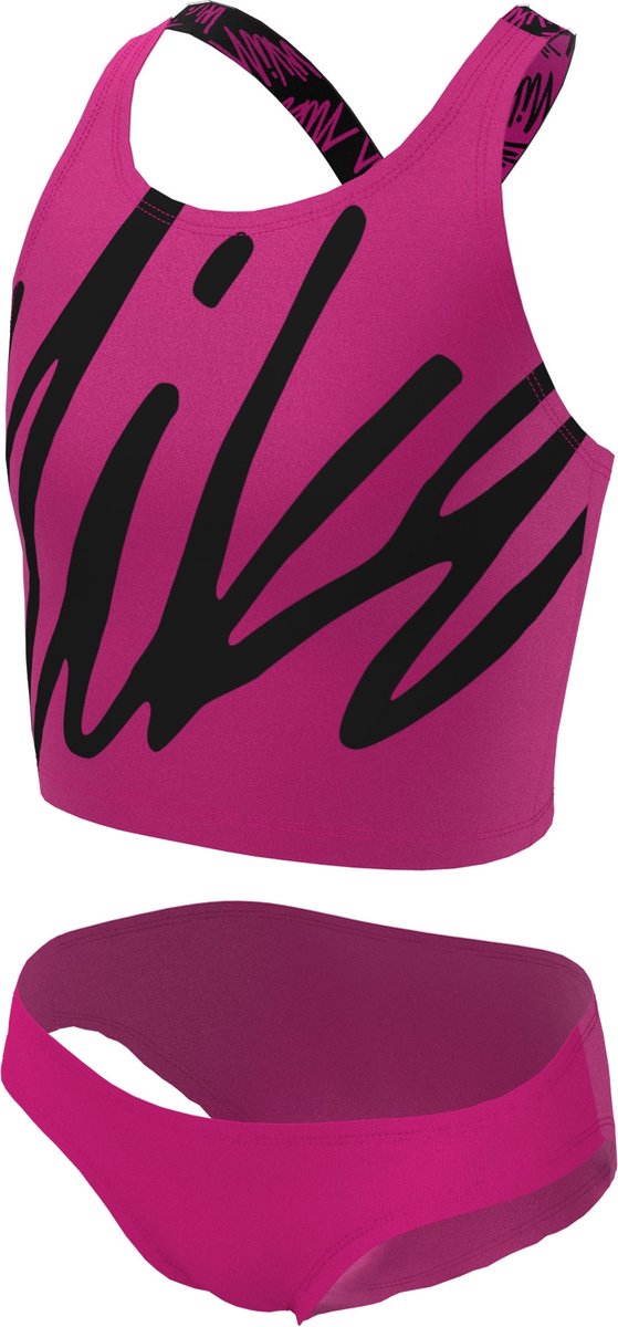 Nike Swim Script Logo meisjes bikiniset M Roze