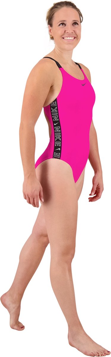 Nike Swim Logo tape dames fastback onepiece badpak - Maat 34