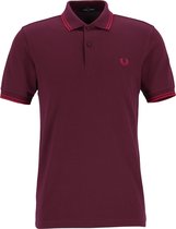Fred Perry M3600 polo twin tipped shirt - heren polo - Mahogony / Claret / Claret -  Maat: XXL