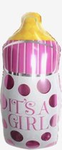 Baby ballon Fles It´s A Girl Rondjes Folie Ballon 2 stuks