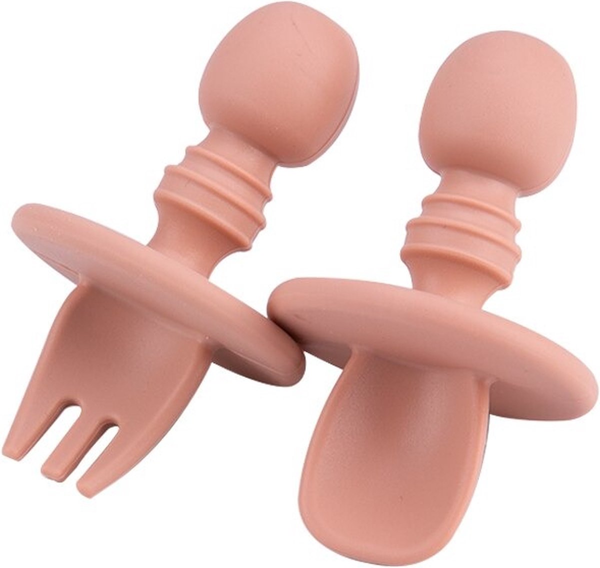 Goedkoopste Milla Siliconen Baby Bestek - Gekleurd Servies voor Kids - voor Kinderen en Peuter - Schattig - Vork en Lepel - Roze