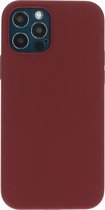 Mobiparts Siliconen Cover Case Apple iPhone 12/12 Pro Plum Rood hoesje