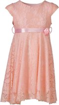 Meisjes kant jurk kapmouwen roze | Maat 128/ 8Y