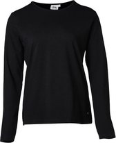 Dames shirt basic zwart lange mouw | Maat XL