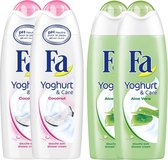 Fa Yoghurt Coconut + Aloe Vera Pakket - 2x FA Yoghurt Coconut 300ml + 2x FA Yoghurt Aloe Vera 300ml