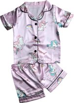 Roze Unicorn Pyjama - Eenhoorn Pyjama - Kinderpyjama - Pyjamaset - Meisjes - Shortama - Lounge wear - Unicorn Setje - Pyjamaset - Zomer Pyjama - Slaapset - Slaapkleding - Nachtkled
