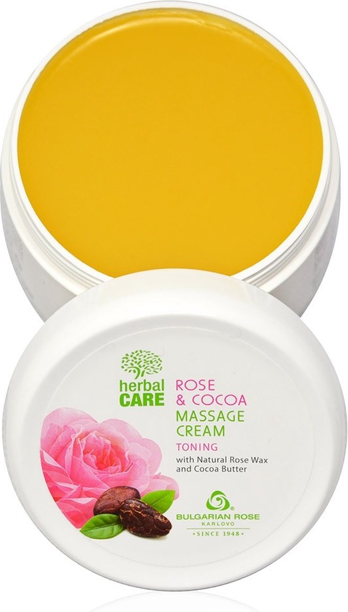 Goedkoopste Toning massage cream Rose & Cocoa | Revitaliserende massagecrème met cacaoboter, calendula extract en 100 natuurlijke Bulgaarse rozenolie en rozenwater