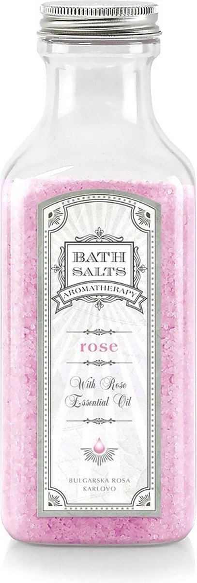 Rose Bath Salts Aromatherapy | Badzout met rozenolie | Cadeau voor Valentijn | Rozen cosmetica met 100% natuurlijke Bulgaarse rozenolie en rozenwater