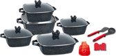 Pannenset 15 delig Keramische coating Zwart