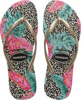 Havaianas Slim Animal Floral Dames Slippers - Beige - Maat 33/34