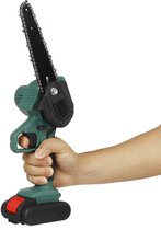 Mensela Kettingzagen - Mini Kettingzaag - 6 inch - Snoerloze Elektrisch - met 2 Accu - voor Tuinboom Ranch Bomen Snijden Hout