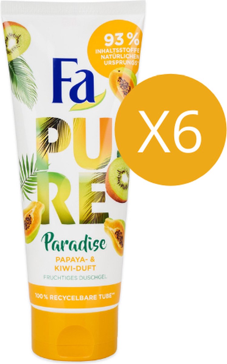 Fa Pure Paradise Papaya & Kiwi Douchegel - 6 x 200 ml