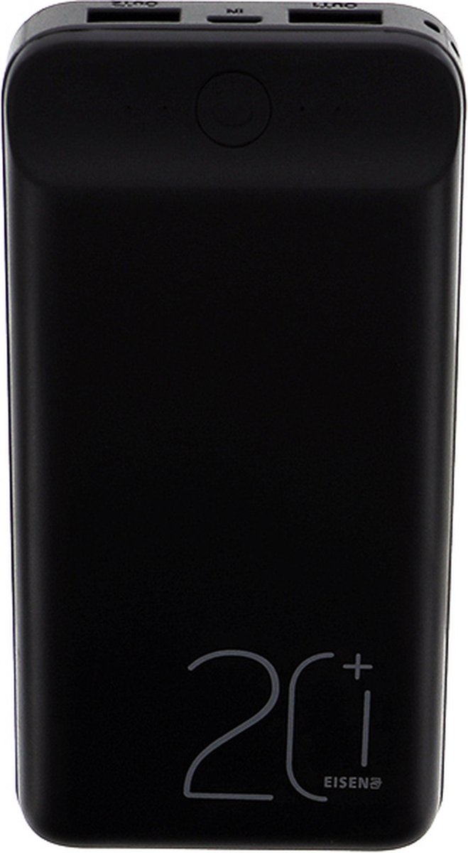 Eisenz EZ933 - Powerbank 20000mAh, iPhone lader, Samsung lader, telefoon snellader met 2 USB aansluitingen, klein van formaat, bescherming tegen overladen