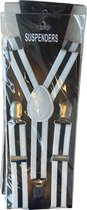 Kinderbretels - Bretels - Met extra stevige - Britse stijl - 65cm x 2,5 - Effen - Klassiek zwart en wit