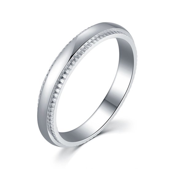 Ring Twice As Nice en acier inoxydable, 4 mm, striée 54