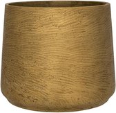 Pot Rough Patt S Metallic Gold Fiberclay 13x11 cm gouden ronde bloempot