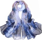 LIXIN Elegant Stijlvol Sjaal Dames - Kleur 4 - Hals sjaaltje 160x50 cm - Neksjaaltje - Dames nek sjaaltje - Pure zijde gevoel - Zijde Blend - Omslagdoek - Satijn Zijdezacht -  Bloe