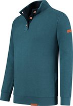 Travelin' Outdoor Jumper Solna - Herentrui - Dun gebreid - Petrol blauw - Maat XL