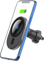 YONO Autohouder geschikt voor Apple iPhone 14 / 13 / 12 / Mini / Pro / Max Mag-safe - Draadloze Oplader met Magneet voor Auto - Magnetische Telefoonhouder Ventilatie - Autolader Houder - Zwart