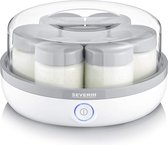 Yoghurtmaker, yoghurtmachine met tijdsaanduiding voor het maken van huisgemaakte en vegan yoghurt, inhoud 7 yoghurtpotjes met glazen deksel, BPA-vrij