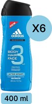 Adidas After Sport 3 in 1 Mannen Douchegel - 6 x 400 ml