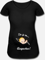 Zwangerschapsshirt - ZIe je in Augustus - maat L