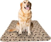 Sharon B - puppy training pad - plasmat - beige met hondjesprint - 80x90 cm - hondentoilet - herbruikbaar - wasbaar