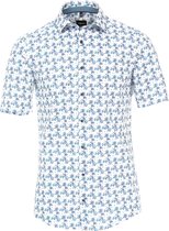 Korte Mouw Overhemd Bloemen Print Heren Blauw Venti - XXL