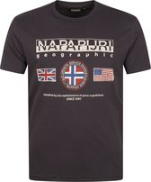 Napapijri - Turin T-Shirt Donkergrijs - XL - Modern-fit