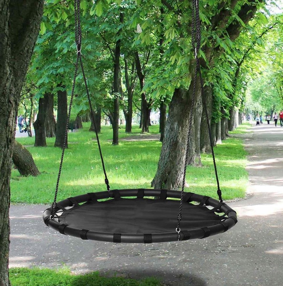 Kruzzel Ooievaarsnest schommel - 100 cm - zwart - max 150 kilo - kinderschommels — afbeelding 14