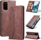 Hoesje voor Samsung Galaxy A12 Book case hoesje - Flip cover - Wallet case voor A12 - Hoesje met pasjes - Coffee