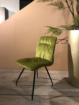 Tower Zamora - Eetkamerstoel - Velvet - Olive - 4 Stuks