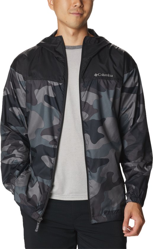 Columbia Flash Challenger Novelty Windbreaker Heren Jas Black Mod Camo