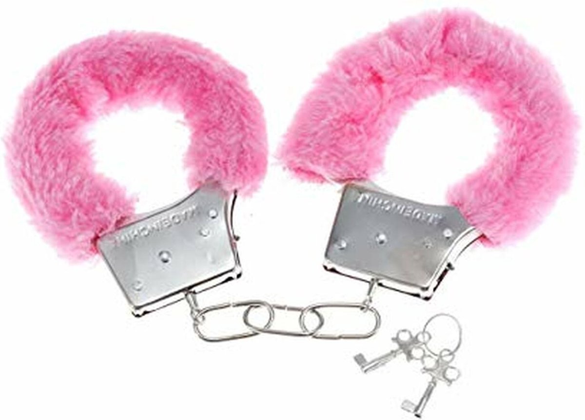 Goedkoopste Fetish Boss Series - Handboeien - Sexhandboeien - Politiehandboeien - SM - Furry Cuffs - Zacht - Harig - Bondage - Roze