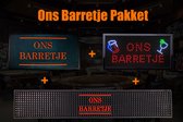 Ons Barretje Pakket - Bar runner - Bar mat - Barunner - Antislip - Afdruipmat - 60 x 30cm - Rubber - Cadeau - Bar accessoires - Bar decoratie  - Ledbord - Led bord - Verlichting -