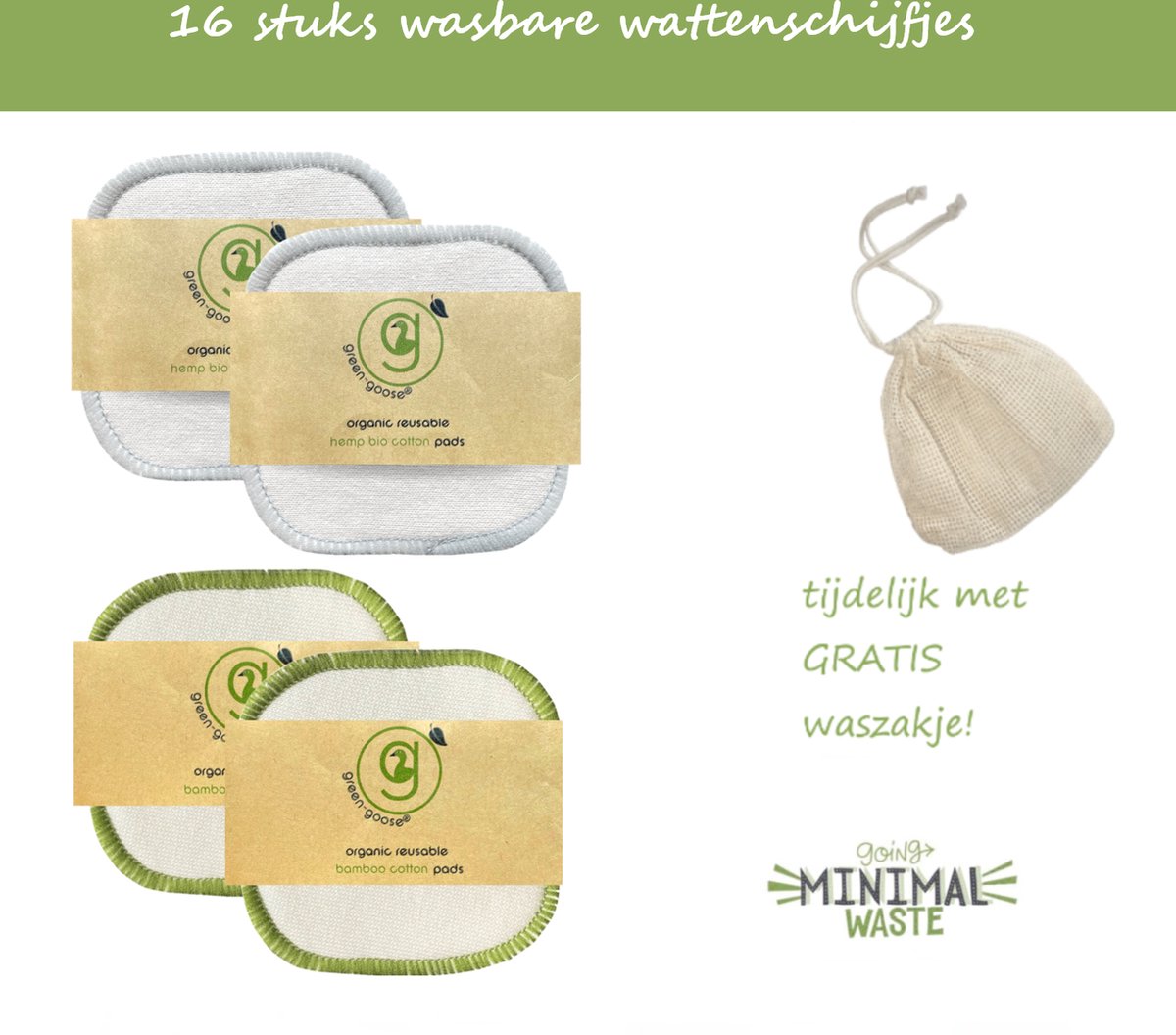 Hauti Organic | 16 stuks wasbare velours velvet wattenschijfjes - herbruikbare wattenschijfjes | recycle recyclebaar | watjes watten bamboo pads | bamboe pads | make up remover | duurzaam | zero waste product