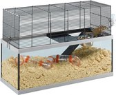 knaagdierenkooi Gabry 79 x 30,5 x 51,4 cm glas zwart