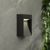 Lucande - LED wandlamp buiten - 1licht - aluminium, polycarbonaat - H: 9.5 cm - donkergrijs - Inclusief lichtbron