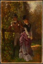 Kunst: Philippe-Jacques Linder, Autumn, 1870s, Schilderij op canvas, formaat is 40X60 CM