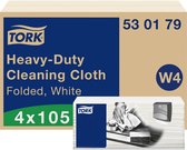 TORK 530179 Extra sterke reinigingsdoeken wit W4, multifunctioneel, 4 x 105 doeken Aantal: 420 stuk(s)
