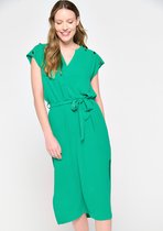 LOLALIZA Midi-jurk met split - Groen - Maat 46