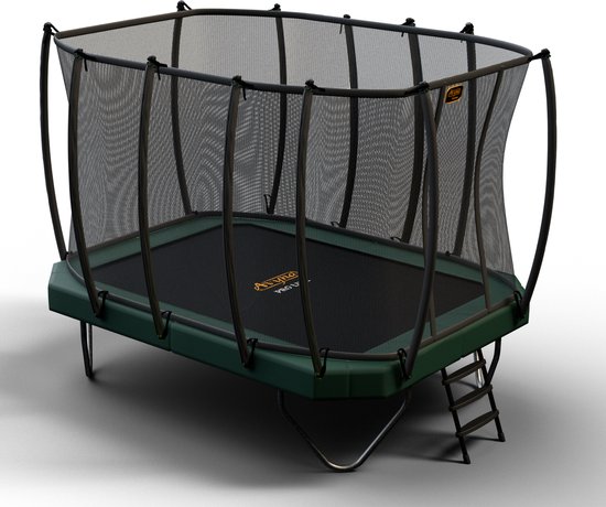 Avyna Pro-Line trampoline 352 - 520x305 cm + Royal Class Veiligheidsnet & gratis Trapje - Groen